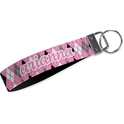 Argyle Webbing Keychain Fob - Large (Personalized)