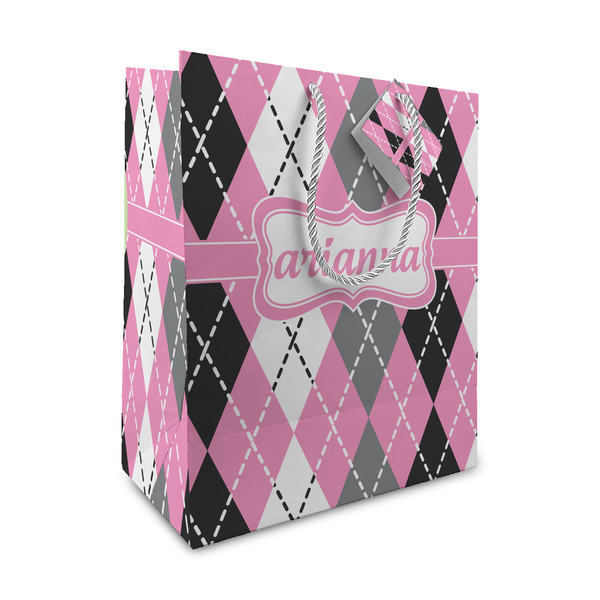 Custom Argyle Medium Gift Bag (Personalized)