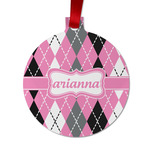 Argyle Metal Ball Ornament - Double Sided w/ Name or Text