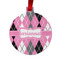 Argyle Metal Ball Ornament - Front