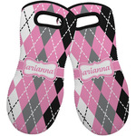 Argyle Neoprene Oven Mitts - Set of 2 w/ Name or Text