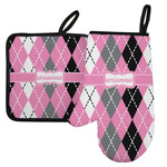 Argyle Left Oven Mitt & Pot Holder Set w/ Name or Text