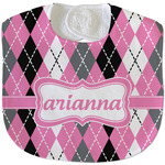 Argyle Velour Baby Bib w/ Name or Text