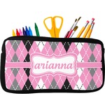 Argyle Neoprene Pencil Case - Small w/ Name or Text