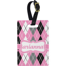 Argyle Plastic Luggage Tag - Rectangular w/ Name or Text