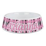 Argyle Plastic Dog Bowl - Large (Personalized)