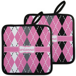 Argyle Pot Holders - Set of 2 w/ Name or Text