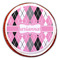 Argyle Printed Icing Circle - Large - On Cookie