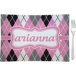 Argyle Glass Rectangular Appetizer / Dessert Plate (Personalized)