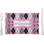 Argyle Glass Rectangular Lunch / Dinner Plate (Personalized)