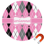 Argyle Round Car Magnet - 6" (Personalized)