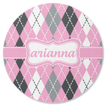 Argyle Round Rubber Backed Coaster (Personalized)