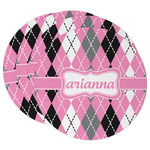 Argyle Round Paper Coasters w/ Name or Text