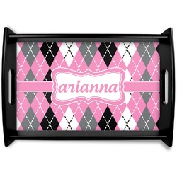 Argyle Black Wooden Tray - Small (Personalized)