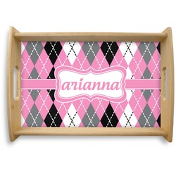Argyle Natural Wooden Tray - Small (Personalized)