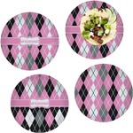 Argyle Set of 4 Glass Lunch / Dinner Plate 10" (Personalized)