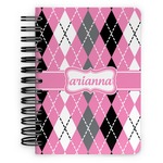 Argyle Spiral Notebook - 5x7 w/ Name or Text