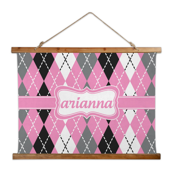 Custom Argyle Wall Hanging Tapestry - Wide (Personalized)