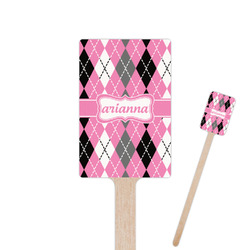 Argyle 6.25" Rectangle Wooden Stir Sticks - Double Sided (Personalized)