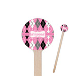 Argyle 6" Round Wooden Stir Sticks - Double Sided (Personalized)