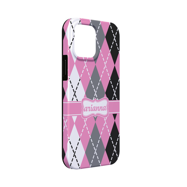 Custom Argyle iPhone Case - Rubber Lined - iPhone 13 Mini (Personalized)