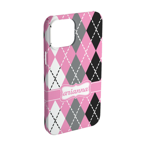 Custom Argyle iPhone Case - Plastic - iPhone 15 Pro (Personalized)