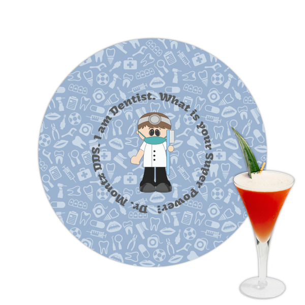 Custom Dentist Printed Drink Topper -  2.5" (Personalized)