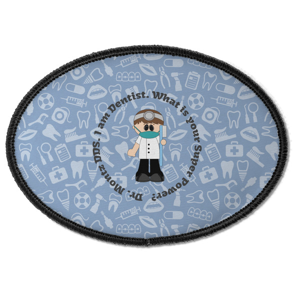 Custom Dentist Iron On Oval Patch w/ Name or Text