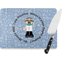 Dentist Rectangular Glass Cutting Board - Large - 15.25"x11.25" w/ Name or Text
