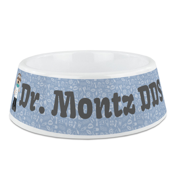 Custom Dentist Plastic Dog Bowl (Personalized)