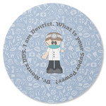 Dentist Round Rubber Backed Coaster (Personalized)