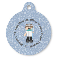 Dentist Round Pet ID Tag - Large (Personalized)