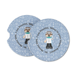 Dentist Sandstone Car Coasters - Set of 2 (Personalized)