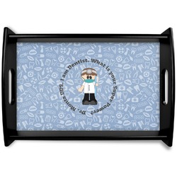 Dentist Black Wooden Tray - Small (Personalized)