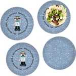 Dentist Set of 4 Glass Lunch / Dinner Plate 10" (Personalized)