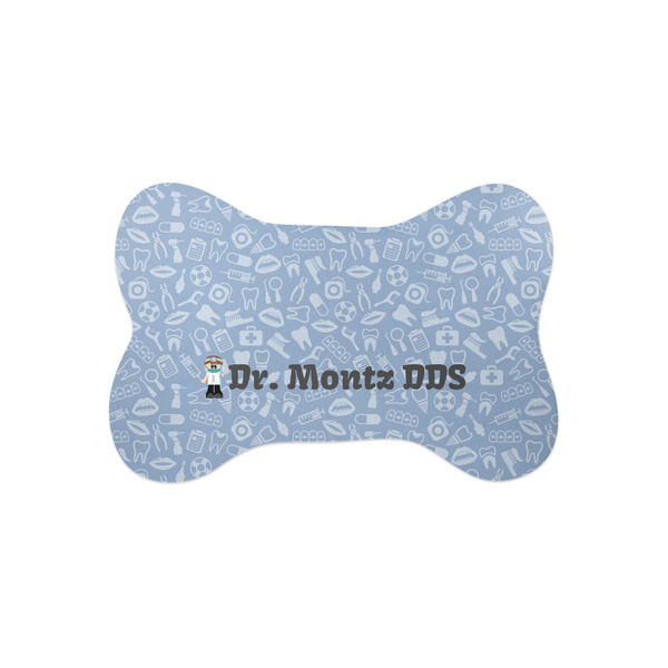 Custom Dentist Bone Shaped Dog Food Mat (Small) (Personalized)