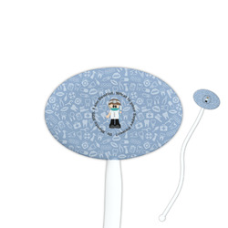 Dentist 7" Oval Plastic Stir Sticks - White - Single Sided (Personalized)