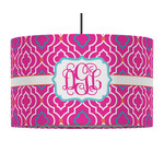 Colorful Trellis 12" Drum Pendant Lamp - Fabric (Personalized)