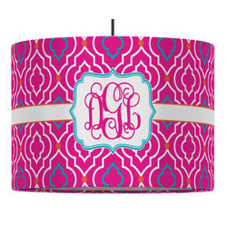 Colorful Trellis 16" Drum Pendant Lamp - Fabric (Personalized)