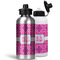 Colorful Trellis Aluminum Water Bottles - MAIN (white &silver)