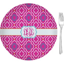 Colorful Trellis Glass Appetizer / Dessert Plate 8" (Personalized)