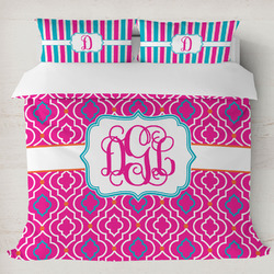 Colorful Trellis Duvet Cover Set - King (Personalized)