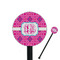 Colorful Trellis Black Plastic 5.5" Stir Stick - Round - Closeup