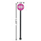 Colorful Trellis Black Plastic 5.5" Stir Stick - Round - Dimensions