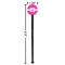 Colorful Trellis Black Plastic 7" Stir Stick - Round - Dimensions