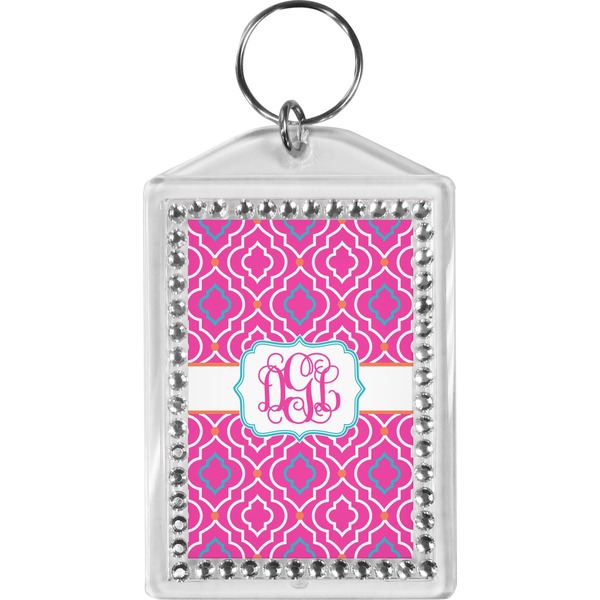 Custom Colorful Trellis Bling Keychain (Personalized)