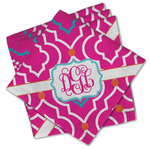 Colorful Trellis Cloth Cocktail Napkins - Set of 4 w/ Monogram