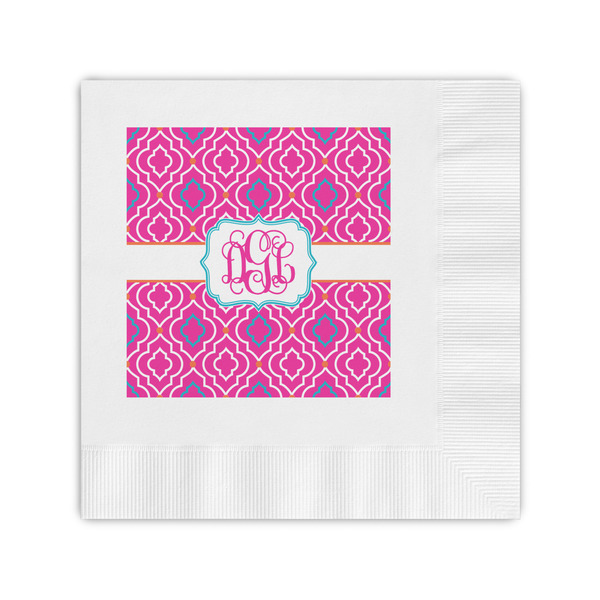 Custom Colorful Trellis Coined Cocktail Napkins (Personalized)