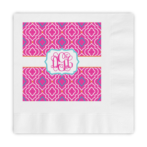 Custom Colorful Trellis Embossed Decorative Napkins (Personalized)