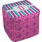 Colorful Trellis  Cube Poof Ottoman (Bottom)